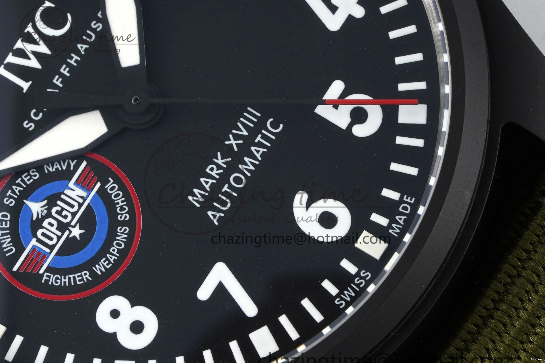 MIROTIME 0207 Top Gun Pilot Mark XVIII Limited “SFTI” M+F 1:1 Best Edition Black Dial on Green Nylon Strap A WaterResistant 7064